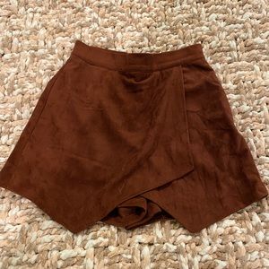 Tan, suede skort! Worn once, great condition!